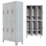 Armoire à casier avec 6 compartiments Acier 90x45x180 cm Gris – Image 4