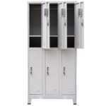 Armoire à casier avec 6 compartiments Acier 90x45x180 cm Gris – Image 5