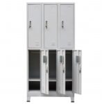 Armoire à casier avec 6 compartiments Acier 90x45x180 cm Gris – Image 6