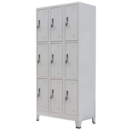 Armoire à casier avec 9 compartiments Acier 90x45x180 cm Gris