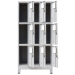 Armoire à casier avec 9 compartiments Acier 90x45x180 cm Gris – Image 2