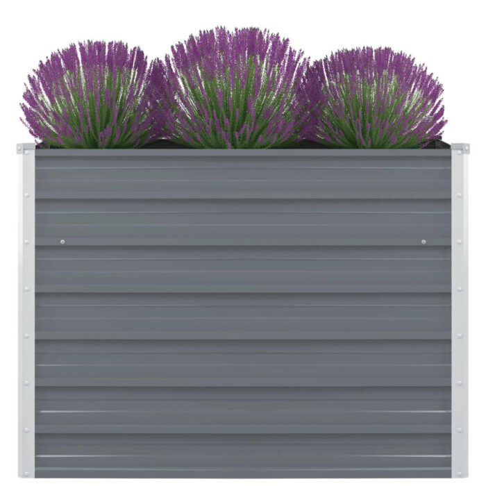 Jardinière 100x100x77 cm Acier galvanisé Gris – Image 1
