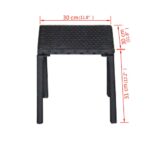 Chaises longues avec table Résine tressée Noir – Image 5