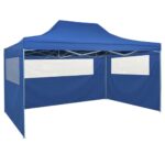 Tente pliable avec 4 parois latérales 3 x 4,5 m Bleu – Image 2