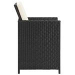 Chaises de jardin lot de 2 avec coussins Résine tressée Noir – Image 5