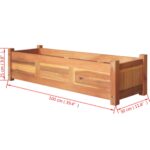 Lit surélevé de jardin Bois d'acacia 100x30x25 cm – Image 4