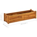 Lit surélevé de jardin Bois d'acacia 100x30x25 cm – Image 5
