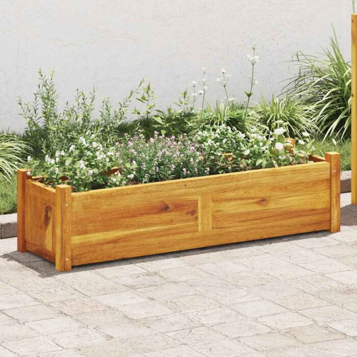 Lit surélevé de jardin Bois d'acacia 100x30x25 cm – Image 1