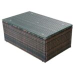 Salon de jardin 4 pcs avec coussins Résine tressée Marron – Image 7