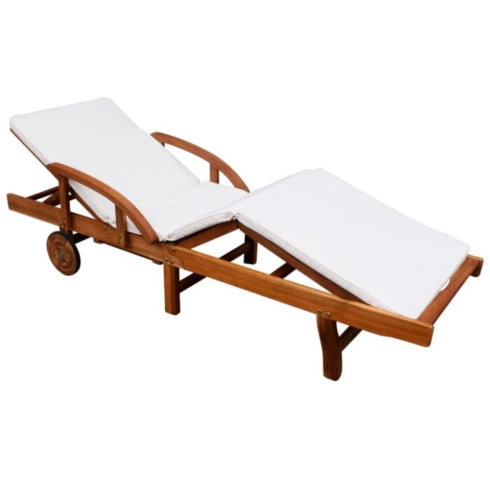 VXL8718475502005_a_en_hd_1.jpg Chaise longue avec coussin Bois d'acacia solide – Image 1