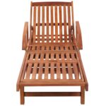 Chaise longue avec coussin Bois d'acacia solide – Image 5