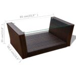 Salon de jardin 4 pcs avec coussins Résine tressée Marron – Image 7