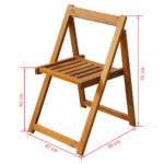 Chaises pliables de jardin lot de 2 Bois d'acacia solide – Image 4