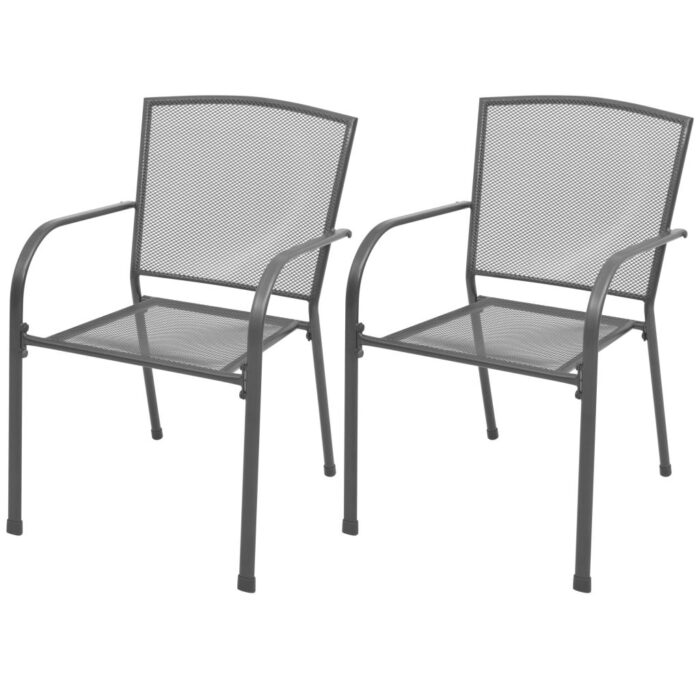 VXL8718475503101_a_en_hd_1.jpg Chaises empilables de jardin lot de 2 Acier Gris – Image 1