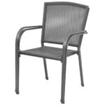 Chaises empilables de jardin lot de 2 Acier Gris – Image 2
