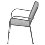 Chaises empilables de jardin lot de 2 Acier Gris – Image 3