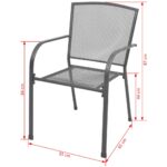 Chaises empilables de jardin lot de 2 Acier Gris – Image 5