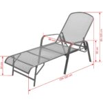 Chaises longues lot de 2 avec table Acier Anthracite – Image 11