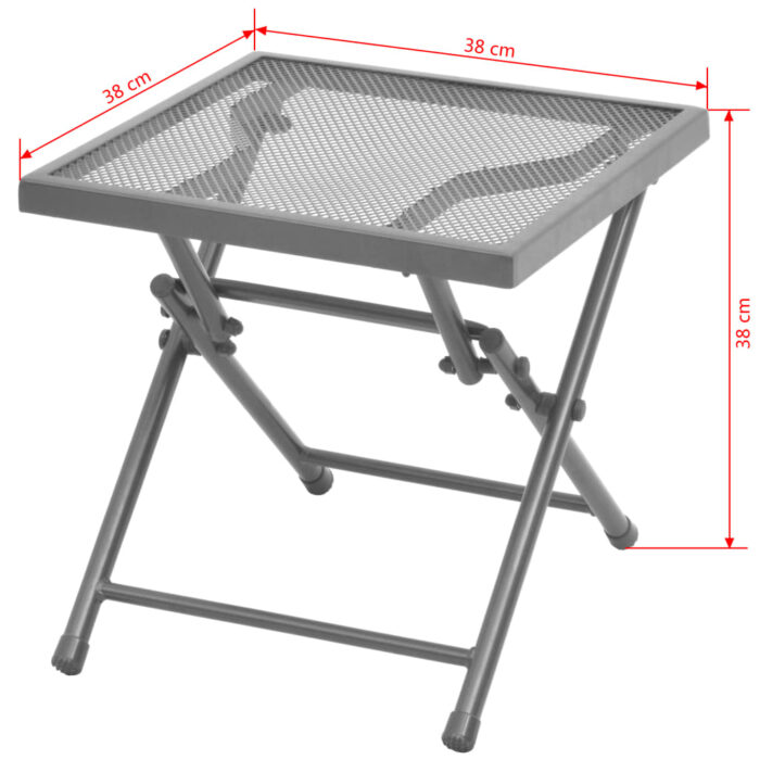 Chaises longues lot de 2 avec table Acier Anthracite – Image 12