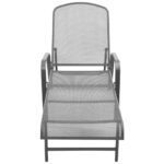 Chaises longues lot de 2 avec table Acier Anthracite – Image 3