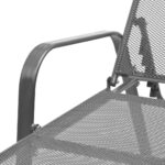 Chaises longues lot de 2 avec table Acier Anthracite – Image 8