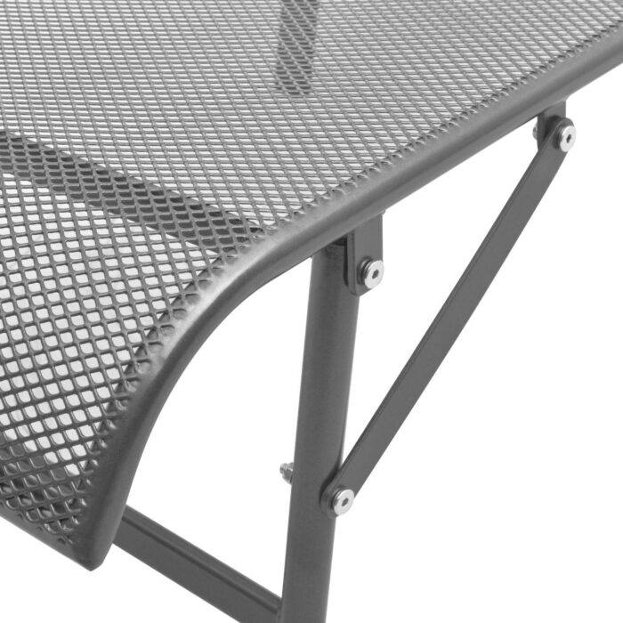 Chaises longues lot de 2 avec table Acier Anthracite – Image 9
