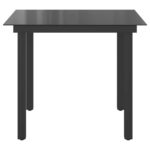 Table de jardin Noir 80x80x74 cm Aluminium et verre – Image 4