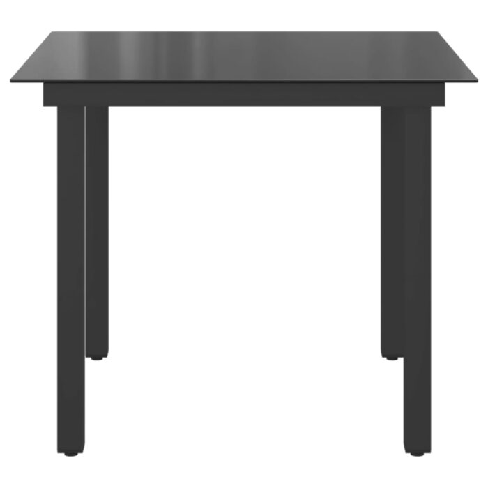 Table de jardin Noir 80x80x74 cm Aluminium et verre – Image 4