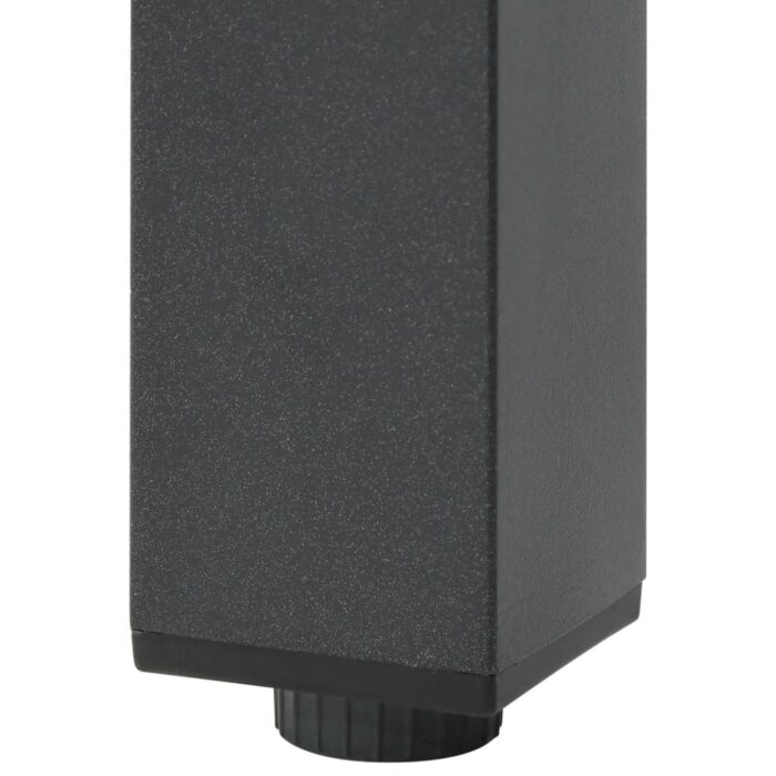 Table de jardin Noir 80x80x74 cm Aluminium et verre – Image 5