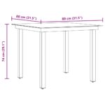 Table de jardin Noir 80x80x74 cm Aluminium et verre – Image 7