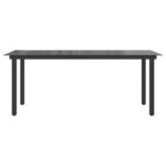 Table de jardin Noir 190x90x74 cm Aluminium et verre – Image 3