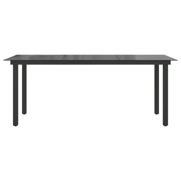 Table de jardin Noir 190x90x74 cm Aluminium et verre – Image 3