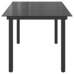 Table de jardin Noir 190x90x74 cm Aluminium et verre – Image 4