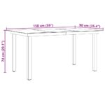 Table de jardin Noir 190x90x74 cm Aluminium et verre – Image 7