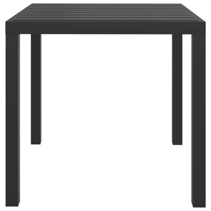 Table de jardin Noir 80 x 80 x 74 cm Aluminium et WPC – Image 2