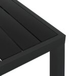 Table de jardin Noir 80 x 80 x 74 cm Aluminium et WPC – Image 3