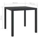 Table de jardin Noir 80 x 80 x 74 cm Aluminium et WPC – Image 4