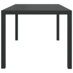 Table de jardin noir 150 x 90 x 74 cm Aluminium et WPC – Image 2