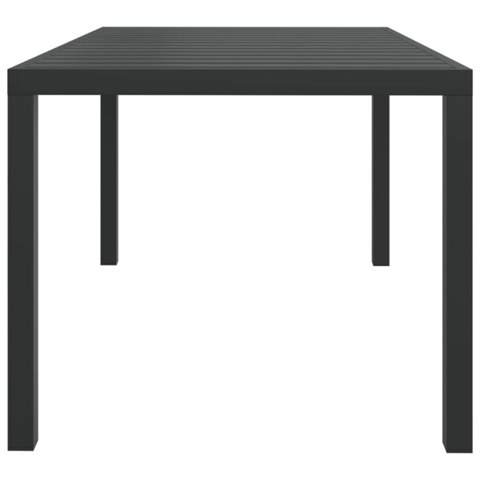Table de jardin noir 150 x 90 x 74 cm Aluminium et WPC – Image 2