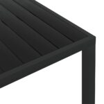 Table de jardin noir 150 x 90 x 74 cm Aluminium et WPC – Image 3