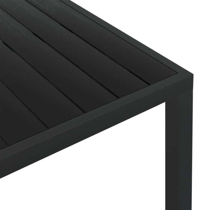 Table de jardin noir 150 x 90 x 74 cm Aluminium et WPC – Image 3