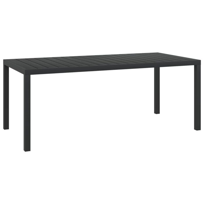 Table de jardin Noir 185 x 90 x 74 cm Aluminium et WPC – Image 1