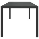 Table de jardin Noir 185 x 90 x 74 cm Aluminium et WPC – Image 2