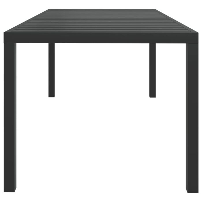 Table de jardin Noir 185 x 90 x 74 cm Aluminium et WPC – Image 2