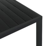 Table de jardin Noir 185 x 90 x 74 cm Aluminium et WPC – Image 3