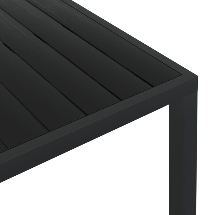 Table de jardin Noir 185 x 90 x 74 cm Aluminium et WPC – Image 3