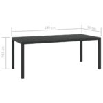 Table de jardin Noir 185 x 90 x 74 cm Aluminium et WPC – Image 4