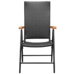 Chaises empilables de jardin lot de 2 Résine tressée Noir – Image 2