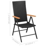 Chaises empilables de jardin lot de 2 Résine tressée Noir – Image 6