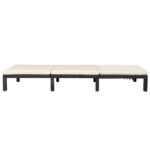 Chaise longue avec coussin Résine tressée Noir – Image 3